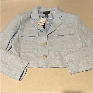 Gracia Women's Light Blue Cropped Jacket